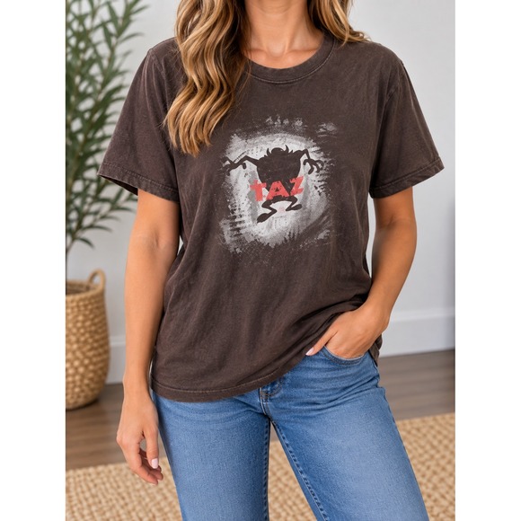 Warner Bros. Other - Vintage 1999 Looney Tunes Taz Tasmanian Devil Graphic T-Shirt XL Faded Black_158